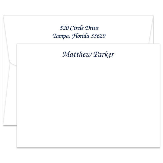 Triple Thick Parker Flat Note Cards - Raised Ink